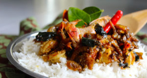 Crevettes au piment, basilic thaï et crevettes séchées Comment faire, étape par étape, une recette au déshydrateur avec des crevettes séchées