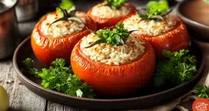 Les tomates farcies : recette de grand-mère avec du riz, une tradition tomates farcies