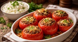 Les tomates farcies et recette de grand-mère avec riz : une fusion de saveurs et de traditions découvrez la recette traditionnelle des tomates farcies accompagnées de riz, un savoureux mélange de saveurs authentiques et de traditions culinaires de grand-mère.
