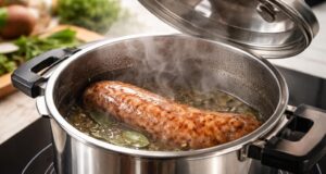Le temps de cuisson de la saucisse de couenne à la cocotte minute : une étape clé de votre recette découvrez le temps de cuisson idéal de la saucisse de couenne à la cocotte minute pour réussir parfaitement votre recette. astuces et conseils pour un plat savoureux et tendre.