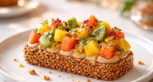 Osez l’originalité avec un croustillant au praliné et fruits exotiques délicieux découvrez l'alliance parfaite du croustillant au praliné et des fruits exotiques pour une explosion de saveurs originale et délicieuse.
