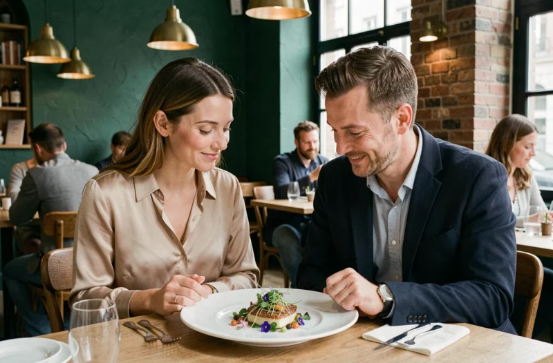 Cuisine gastronomique et ambiance romantique au restaurant La Table à Metz avec assiette de dégustation et décor bistro moderne